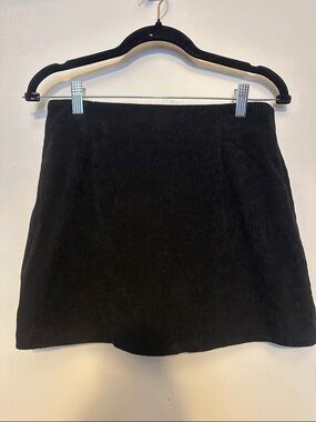 HALARA Black Corduroy Mini Skirt